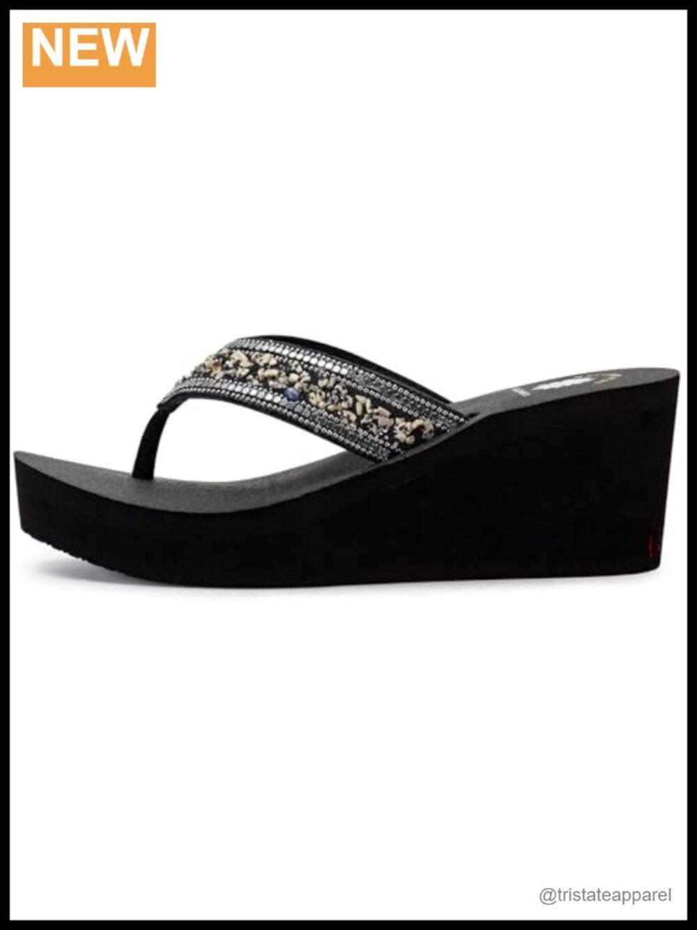 Wedge Sandal Round Toe 2.5 Inch Heel 1 Inch Platform Slip On Comfortable